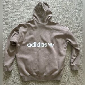 TAUPE ADIDAS HOODIE XL worn oversized EUC extra large